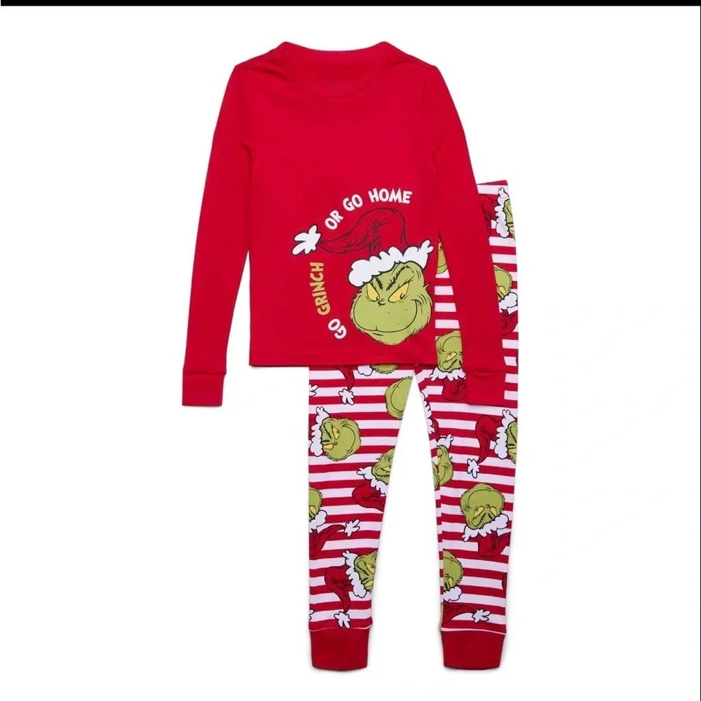 Matching Family Christmas Pajamas Grinch Pajama Set Baby Kids Men Women - Picture 3 of 5